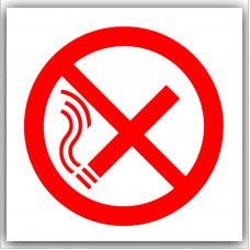 6 x No Smoking Symbol-Red on White with Text,External Self Adhesive Warning Stickers-Bottle Logo-Health and Safety Sign 